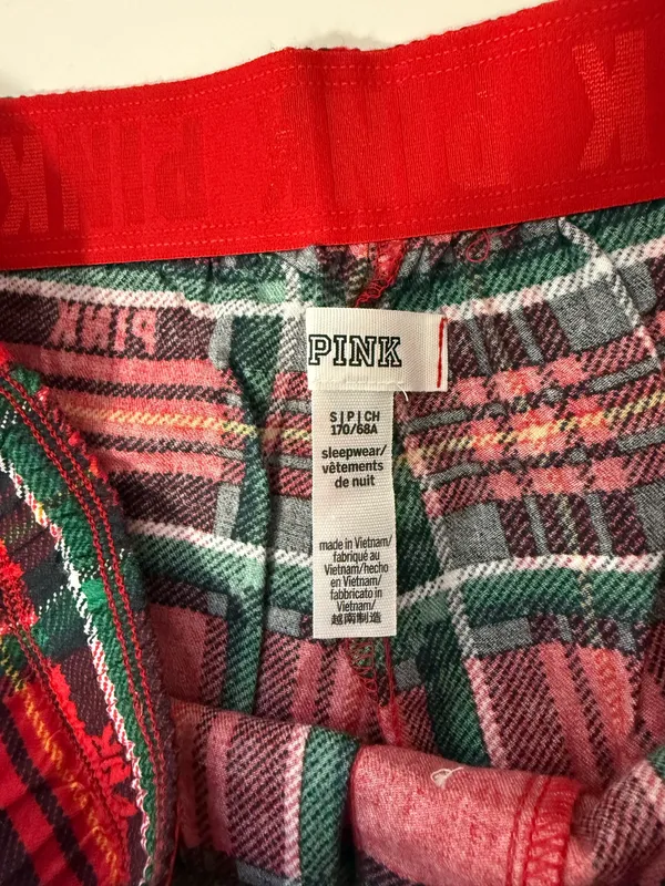 Victoria’s Secret PINK Pajama Pants Red Tartan Plaid Sleepwear - Image 11