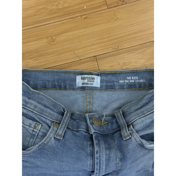 Kensie women’s high rise wide leg denim jeans – Size 0 - Image 3