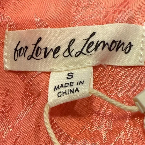NWT For Love & Lemons Gabrielle Embellished Pink Open Back Mini Slip Dress Small - Image 7