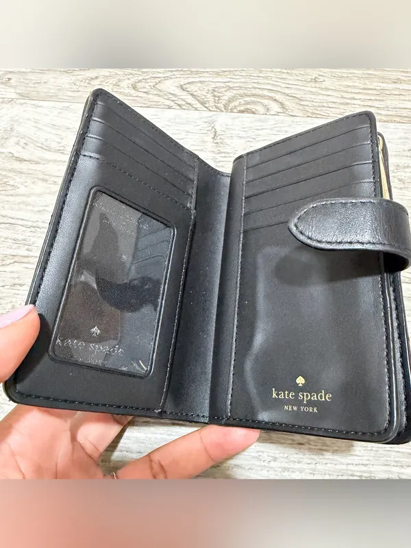 Kate Spade Black Quilted Medium Bifold Wallet - Image 6