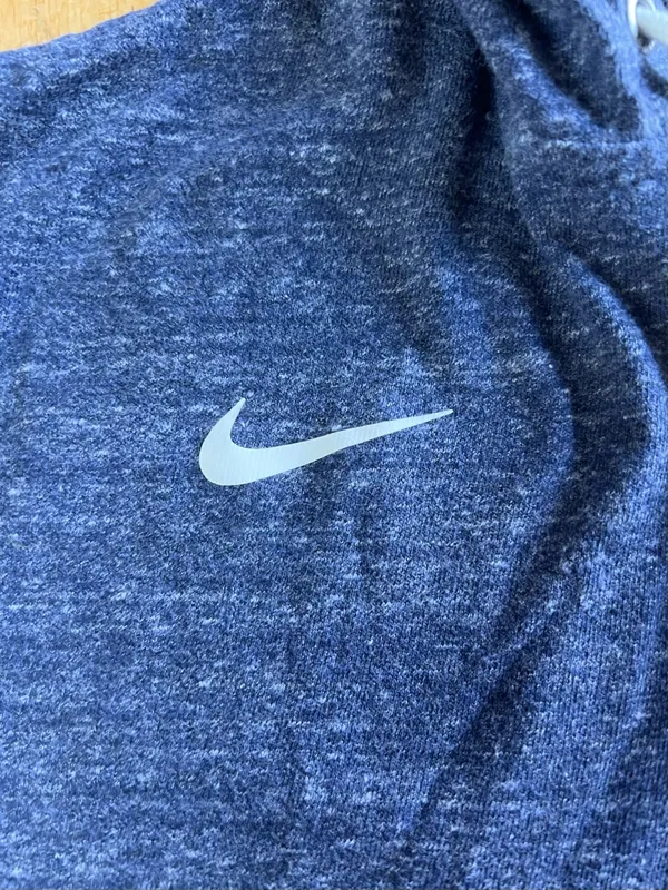 Nike Women’s Full Zip Hoodie Blue Speckled Dri Fit Sweatshirt Size L - Image 3