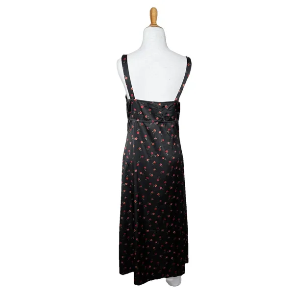 Altar'd State Black Sexy Red Floral Slip Dress Lace V neck Maxi Size Medium - Image 5