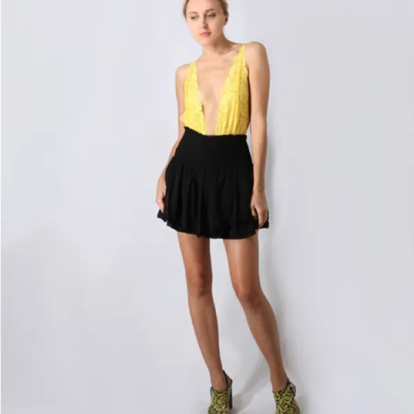 Comin' in‎ HAHT Bodysuit in Lemon free people HAH medium - Image 8