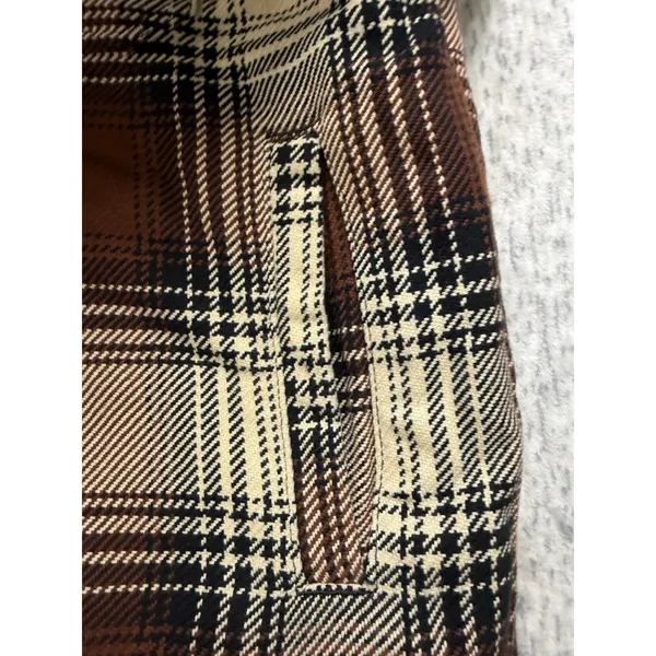Alpine Design Womens Sherpa Lined Flannel Jacket Brown Plaid Full Zip Large - Image 4