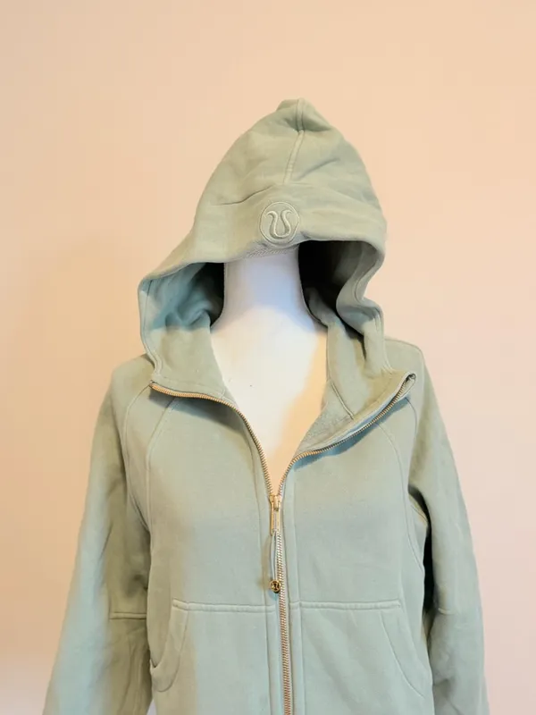 Lululemon Oversized Full-Zip Hoodie Scuba size xs/s in green/gold - Image 9