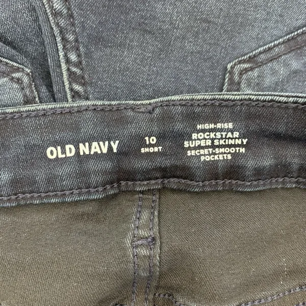 Old Navy Rockstar Jeans 10 Short High Rise Super Skinny Dark Wash - Image 6