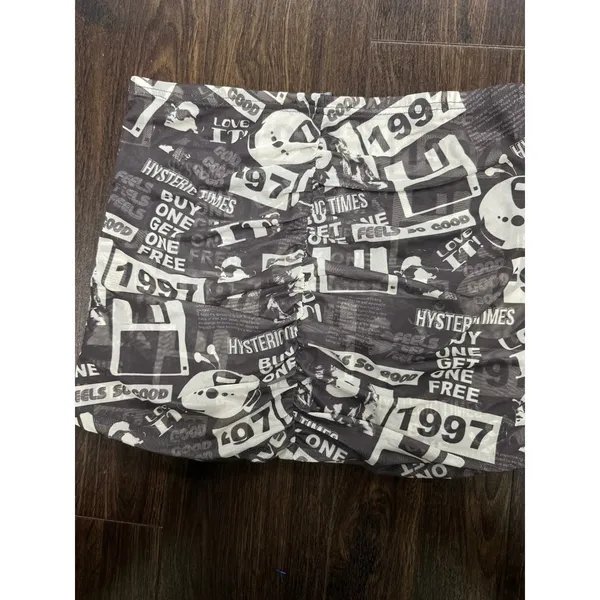 THE‎ KRIPT Ruched Graphic Mesh Mini Skirt - Image 2