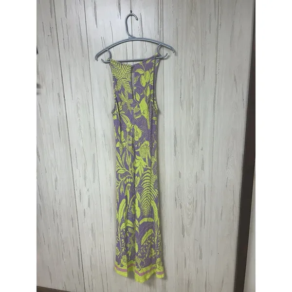 HTF Anthropologie x FARM Rio Knit Midi Dress Size Small Purple Motif - Image 9