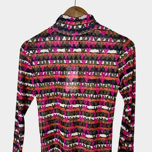 Emily Lovelock‎ MIRI Mesh Tulle Tee Pink XS Heart Print Y2K Valentines Day NWT - Image 10