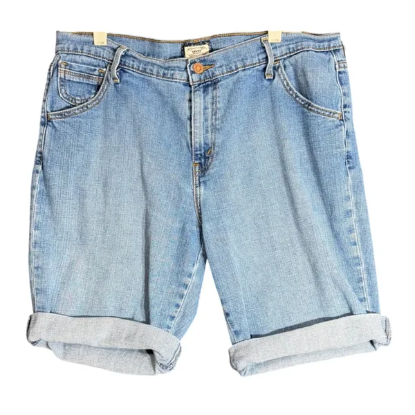 Levis 515 Womens Size 14 Bermuda Denim Shorts Cuffed Stretch Jean Casual Summer - Image 2