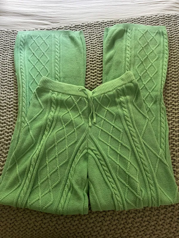 Edikted Kasey Cable Knit Pants - Image 3