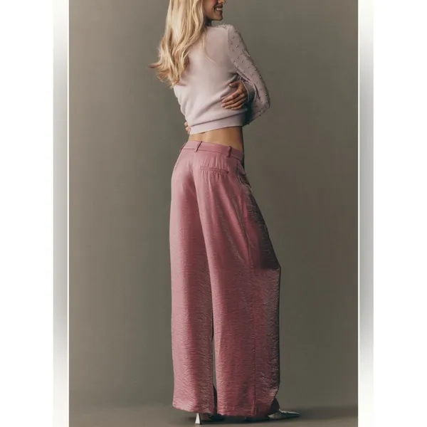 Anthropologie Maeve Shimmer Wide-Leg Trousers - Image 3