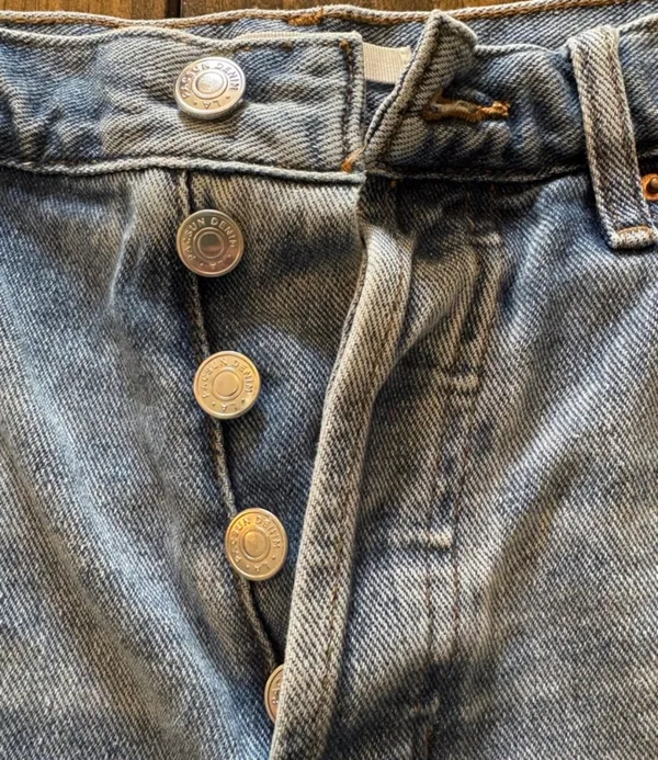 PacSun Light Blue Denim Shorts with Frayed Hem - Image 4