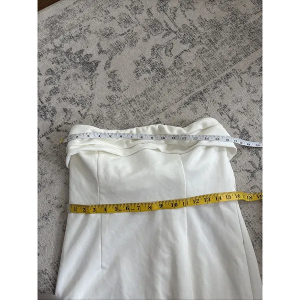 Lulus Fabulous Phenomenon White Strapless Bow Midi Dress Size XL Bridal Zip - Image 10