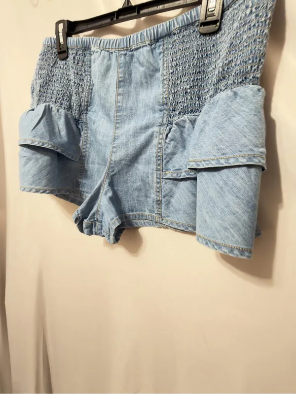 Free People We The Free Alani Pull-On Chambray Shorts Size Large NWOT - Image 8