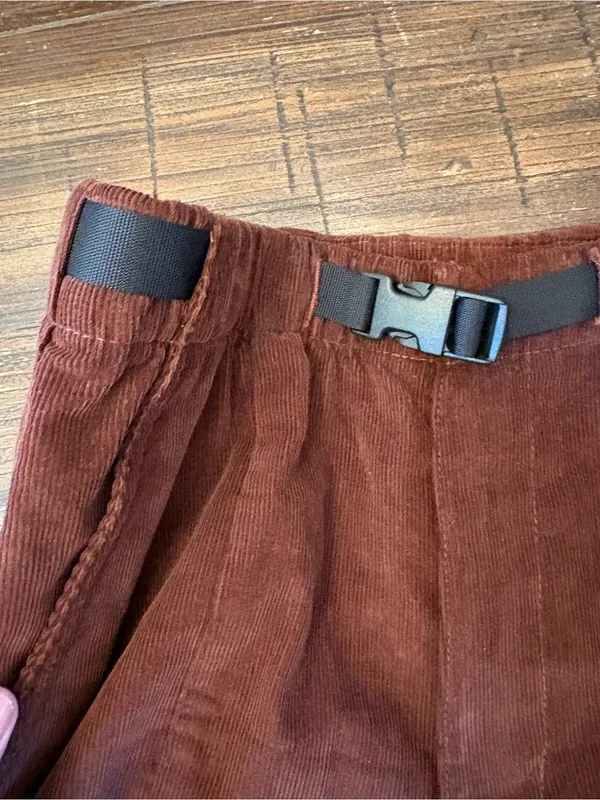 The North Face Corduroy Pants Womens Small Brown Belted Wide Leg - Image 5