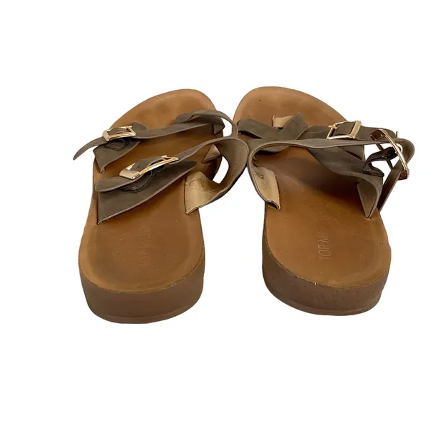 Top Moda Pleather Double Buckle Slip-On Footbed Slides - Image 8