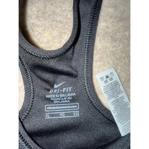 Nike Pro Dri-FIT Giraffe Print Sports Bra XL Black White Neon Yellow 682874-012 - Image 5