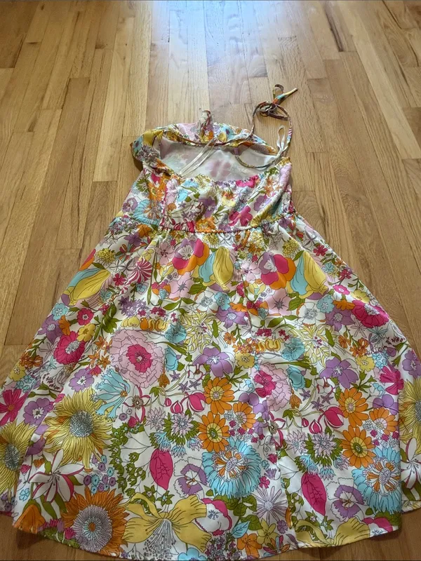 Liberty of London for Target Retro Floral Printed Halter Dress Sz S - Image 6