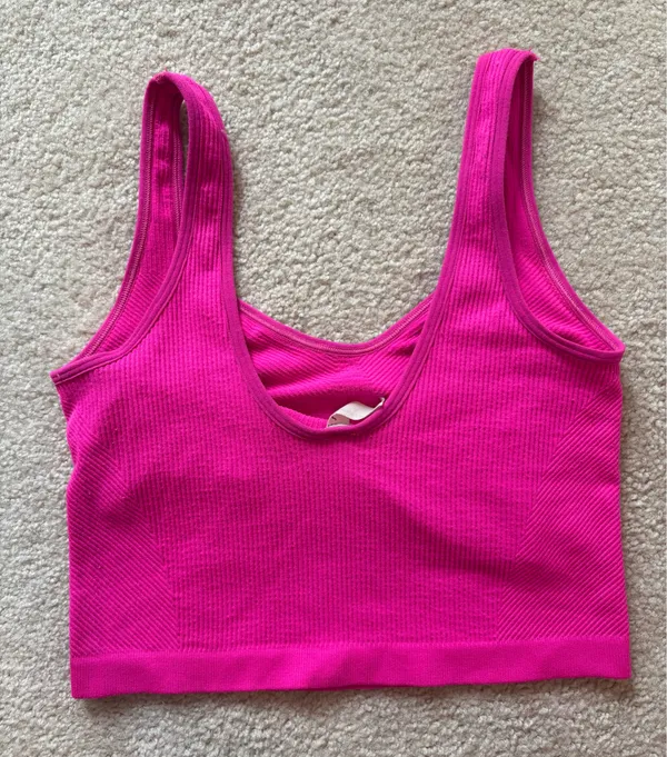 Free People Movement Pink Cropped Tank - Image 4