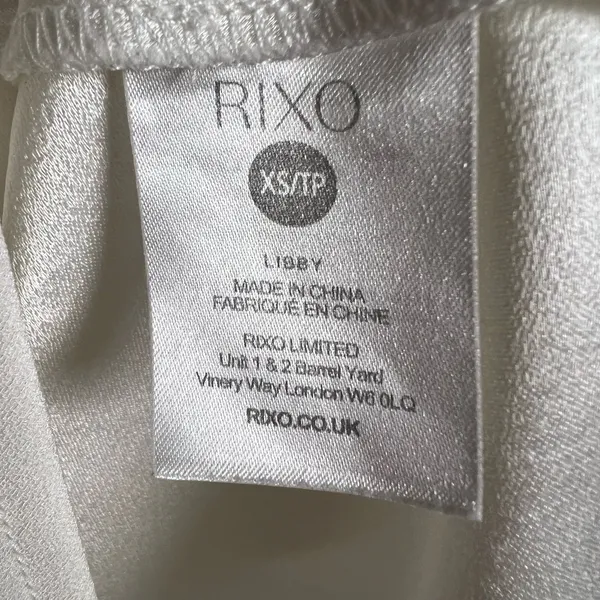 RIXO Bridal Libby Ivory Satin Bow Sleeveless Mini Dress Size XS - Image 12