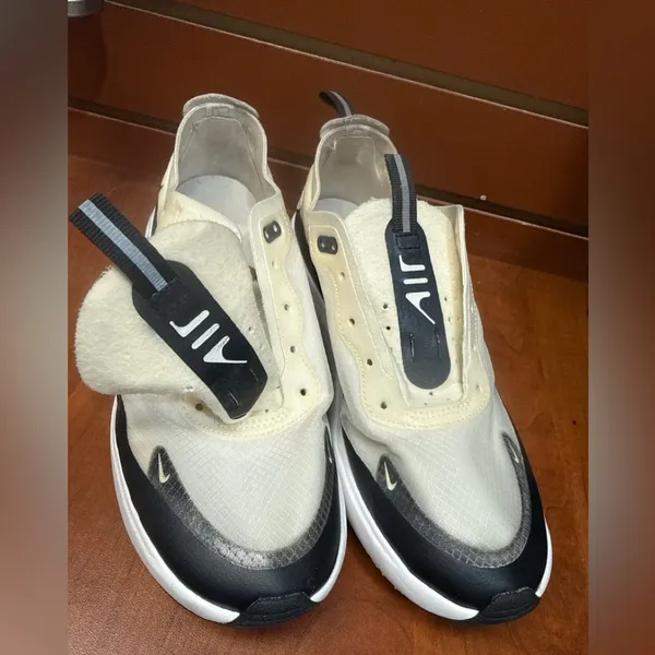 Nike Cream, Black & White Slip-On Athletic Sneakers - Image 2