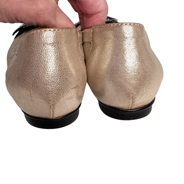 Agl Atillio Giusti Leombruni Gold Black Cap Toe Flat Sz 36/6 - Image 5