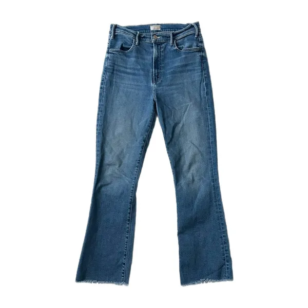 Mother The Hustler Ankle Fray High Rise Flare Jean Grasping At Straws Size 29 - Image 2