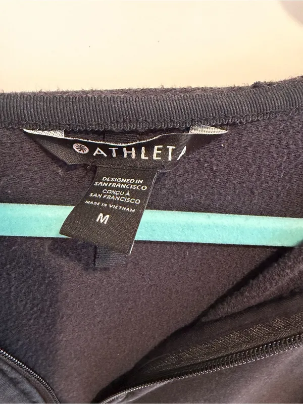 Athleta Black Zip-Up Hoodie Slouchy Fit Size M - Image 3