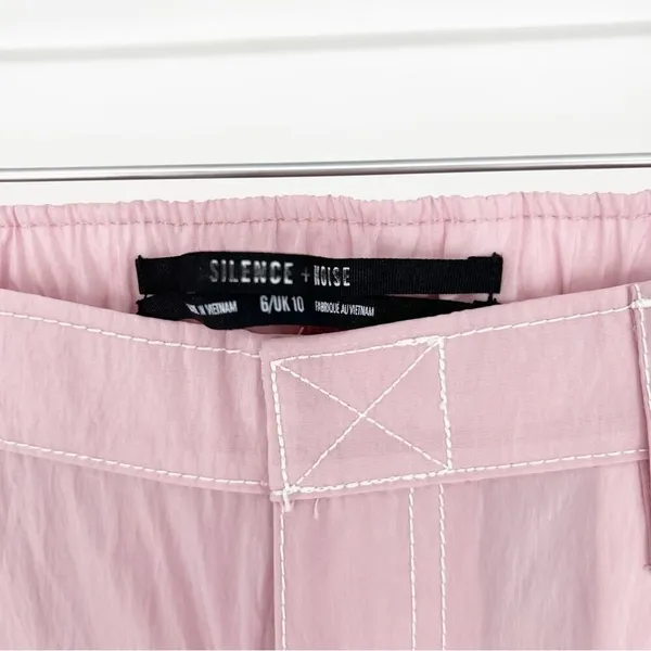 NEW Urban Outfitters Silence + Noise Y2K Nylon Pants‎ Women's Size 6 Pink - Image 4