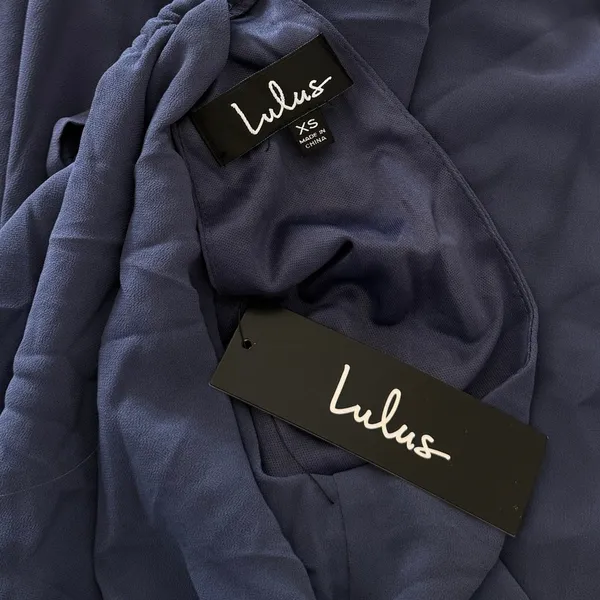 Lulus Essence of Style Halter Navy Blue Maxi Dress size XS NWT - Image 2