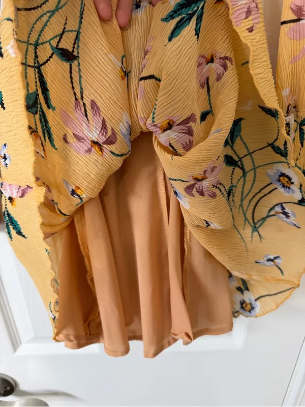 Lulu's For the Perfect Day Orange Floral Print Pleated Mini Dress Size‎ Medium - Image 12