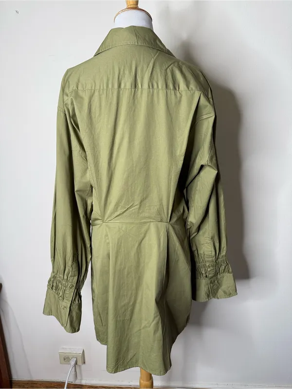 En Saison Sage Green Hardin Long Sleeve Shirt Dress - Image 7