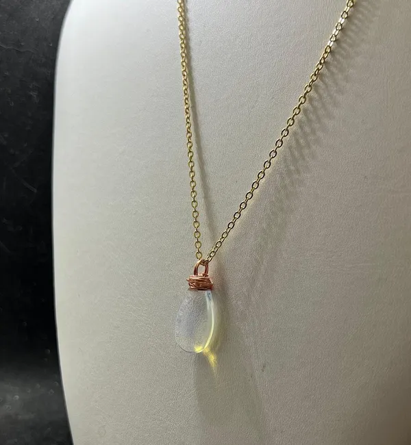 Handmade Opalite Drop Gold Chain Necklace - Image 2
