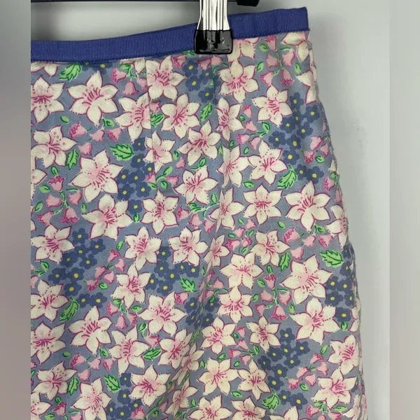 Vintage Lilly Pulitzer Blue Pink‎ Ditsy Flower 100% Cotton Mini Skirt - Image 2