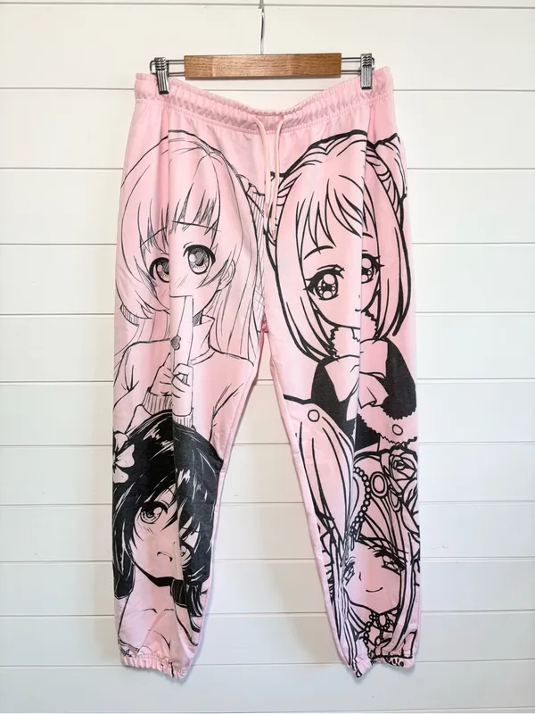 NGOrder Manga Anime Pink Jogger Sweatpants Size 12 - Image 2