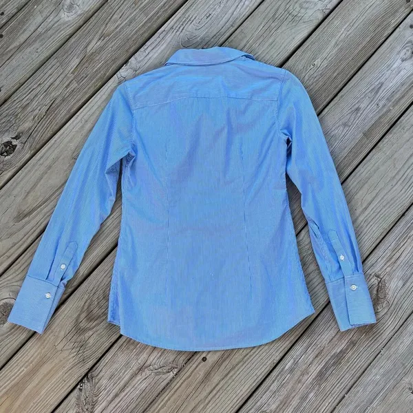 Banana Republic Women's Blue & White Striped Riley Shirt Size 0 - Image 2