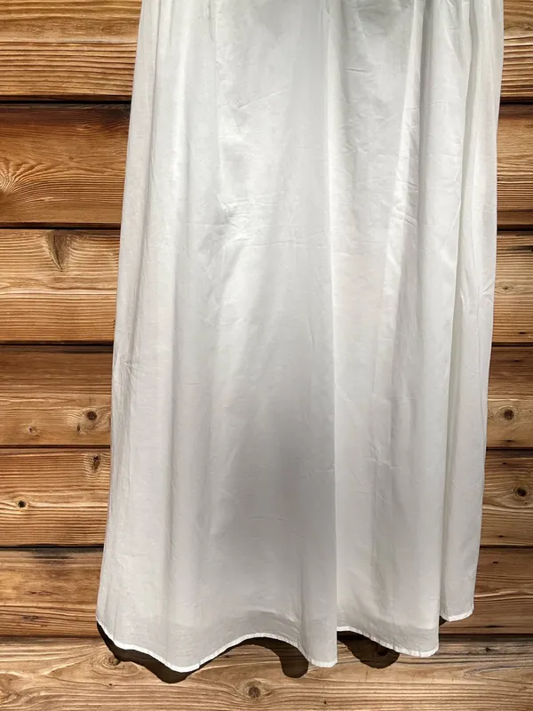 Kourt Few Moda Size M White Sonnet V neck Cotton Long Maxi Ankle Dress - Image 7