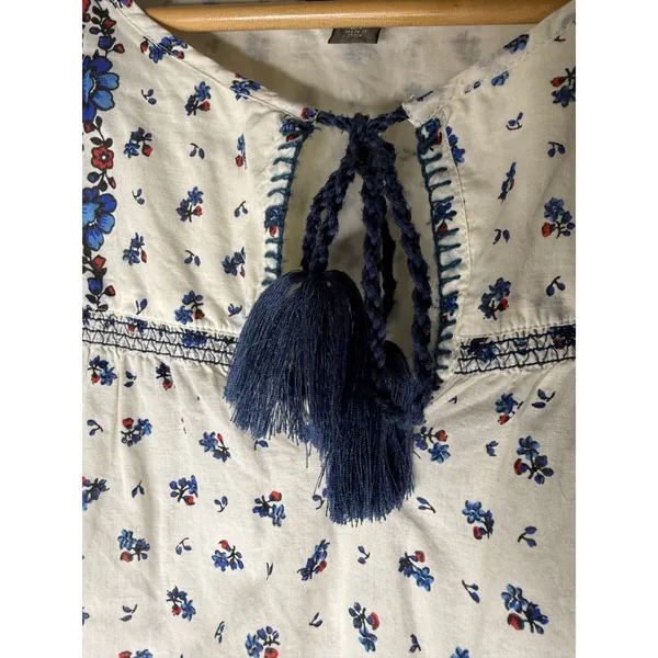 New J.Crew Point Sur Flutter-sleeve Peasant Top‎ in Cotton Voile Size large tall - Image 3