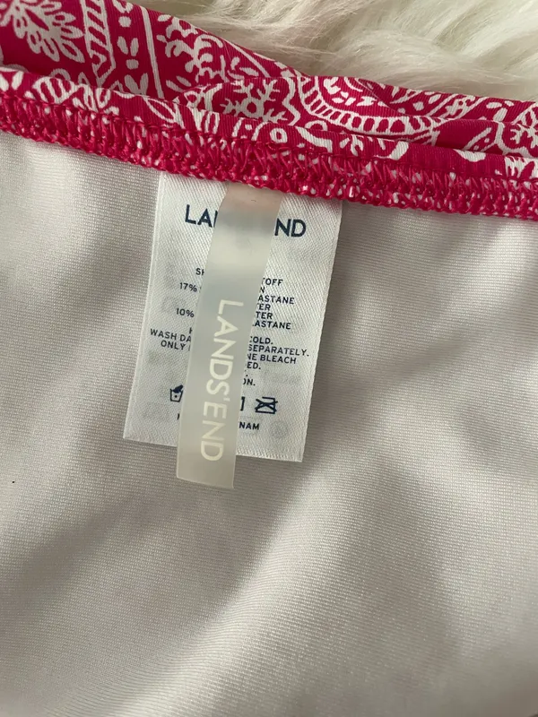 Lands End Flounce Swim Skirt Pink White - Image 5
