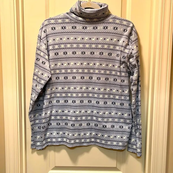 Northcrest reindeer snowflake print turtleneck Size medium vintage - Image 3