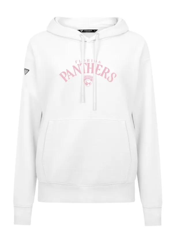 Levelwear Women’s White And Pink Florida Panthers Logo Hooded Sweatshirt Size S - Image 2