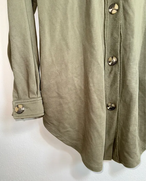 Maurices North Shore Shacket Olive Green Button Front Oversized - Image 6
