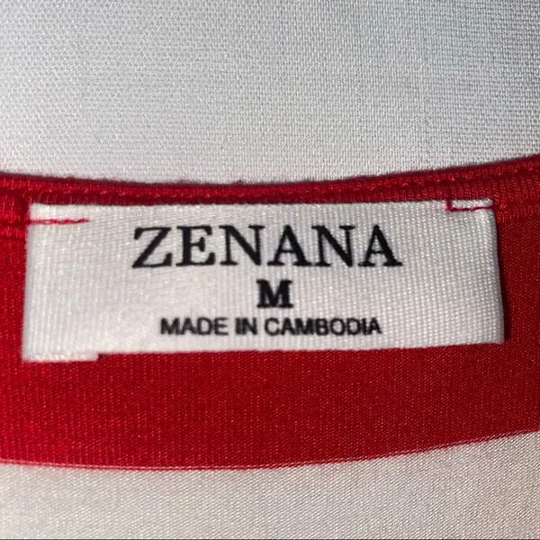 Zenana Striped Short Sleeve Top Medium - Image 2