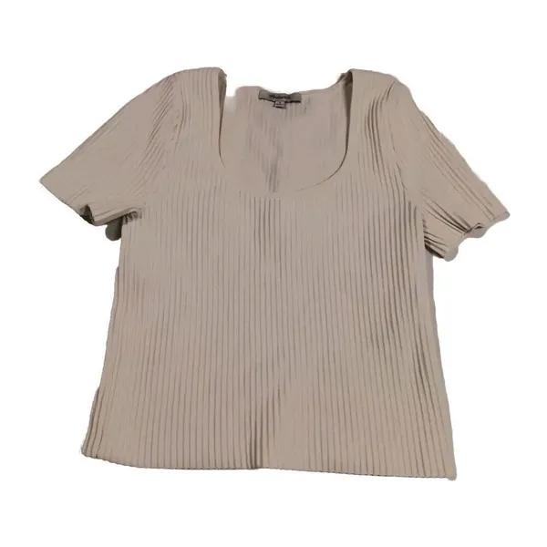 Madewell Striped Embroidered Crop Top Cream Color Small‎ Classic Streetwear... - Image 7