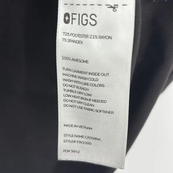 Figs Caterina Short Sleeve V-Neck Scrub Top Women's Size Large in Black - EUC! - Image 8