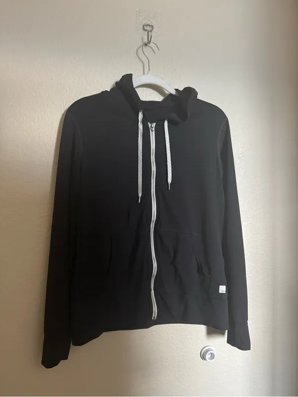 Vuori Halo Performance Full Zip Hoodie Jacket Sz M Black Soft Lounge - Image 3