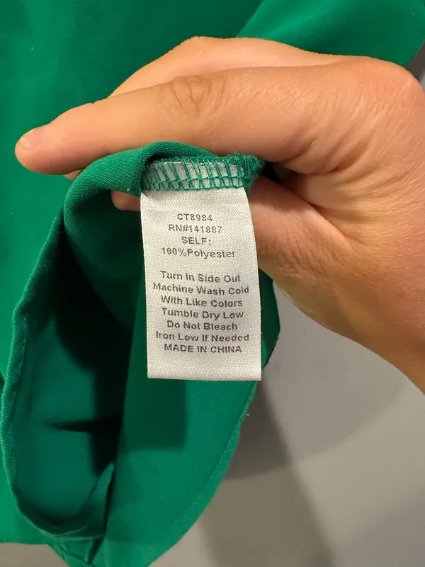 TCEC Kelly Green Flutter Sleeve Blouse - Image 4