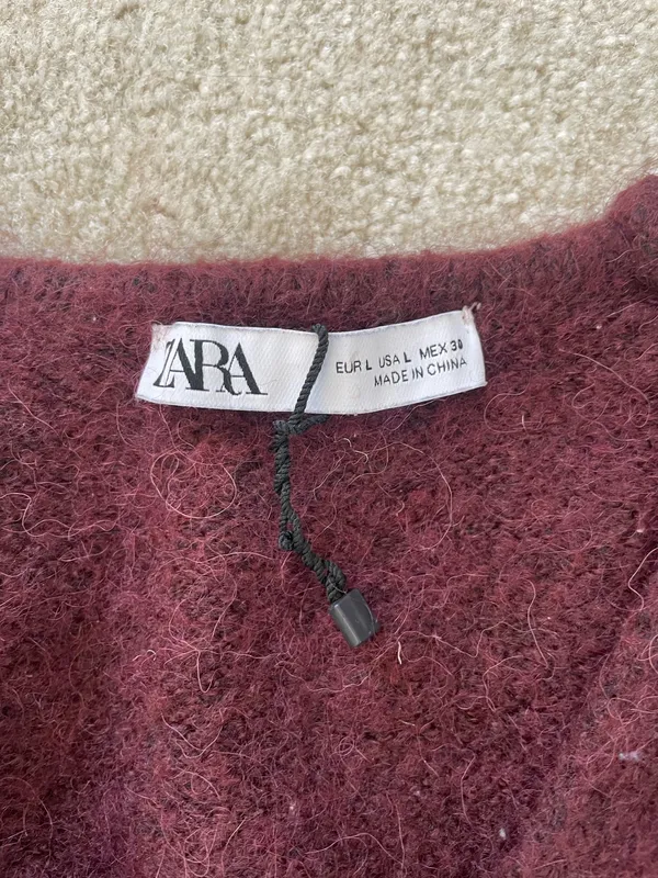 Zara maroon cropped sweater  - Image 2