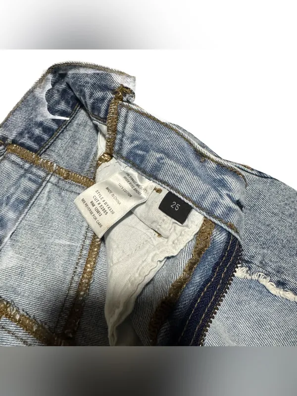 Flying Monkey High Rise Shorts Women's 25 Two Two Denim Distressed Jean Buckle - Image 6